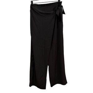 Halara Black Wrap Wide Leg Palazzo Pants Elastic‎ Waist L Regular